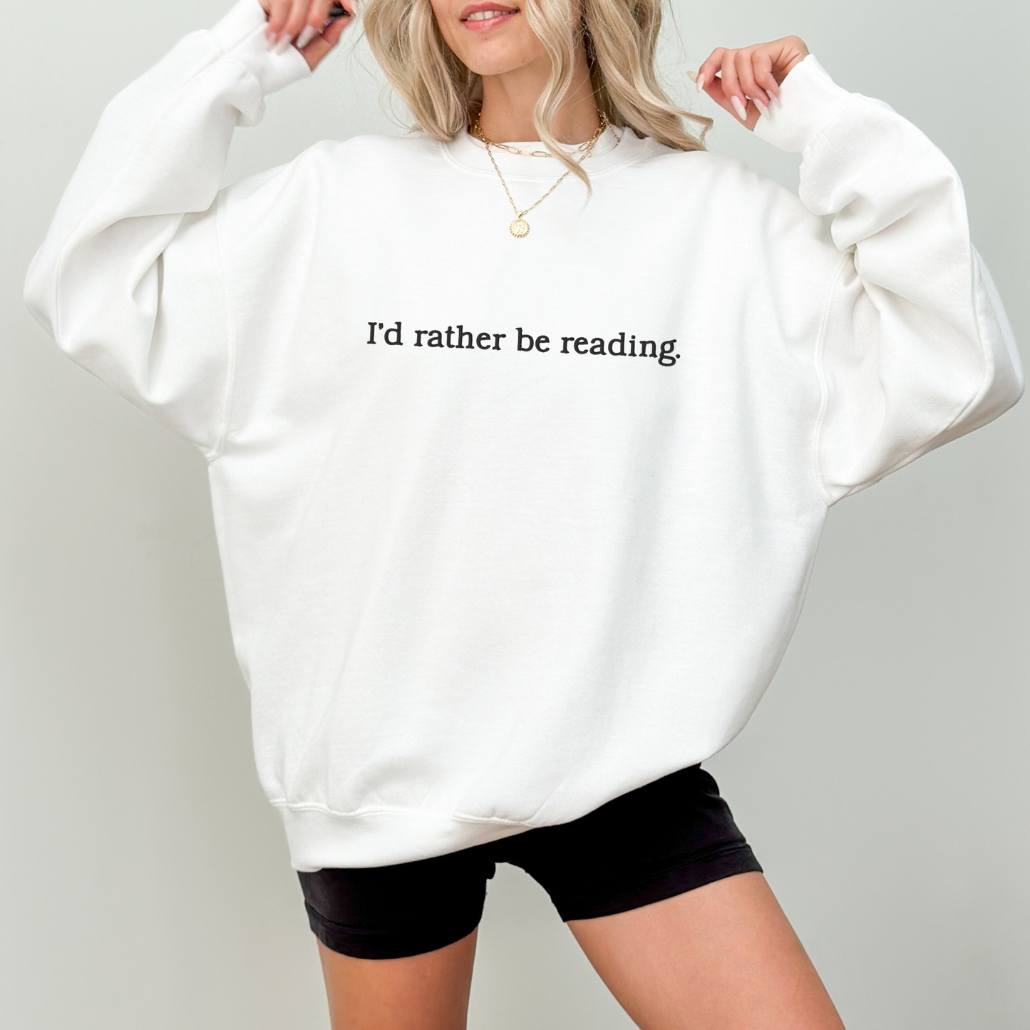I'd Rather Be Reading Embroidered Crewneck | Bookish Merch