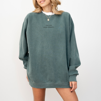 Just One More Chapter Embroidered Crewneck | Book Club Merch